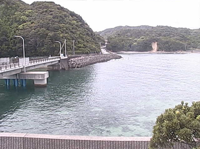 海洋自然博物館マリンジャムから竹ヶ島付近が見えるライブカメラ。
