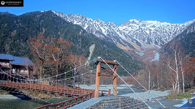 上高地河童橋ライブカメラ(長野県松本市上高地) 2025年11月22日