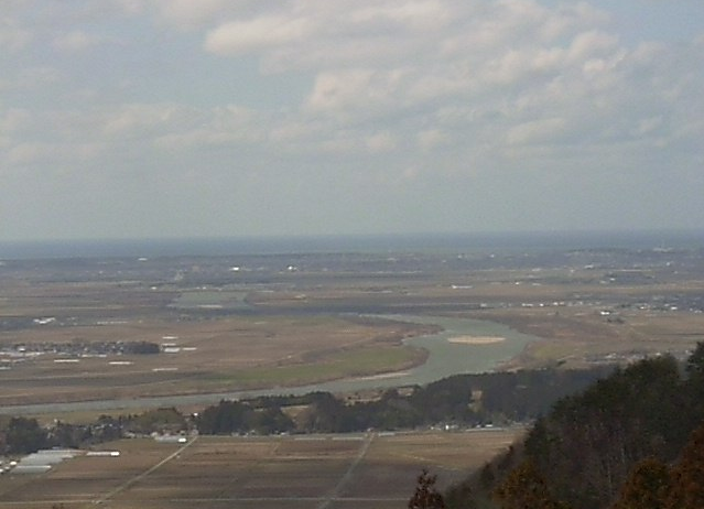 松山眺海の森さんさんから庄内平野・最上川