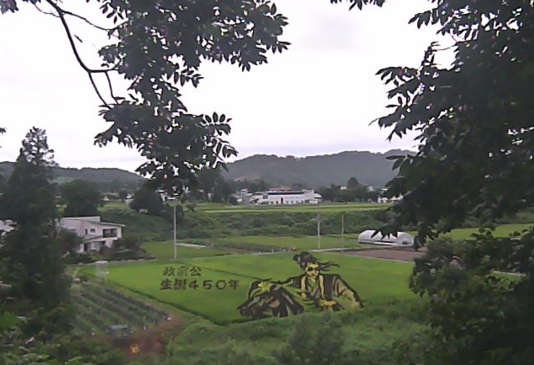 米沢市田んぼアートライブカメラ(山形県米沢市簗沢)