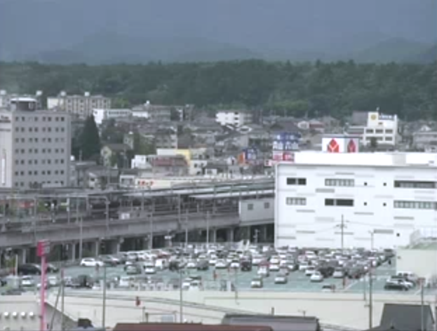福知山市役所屋上から福知山駅方面