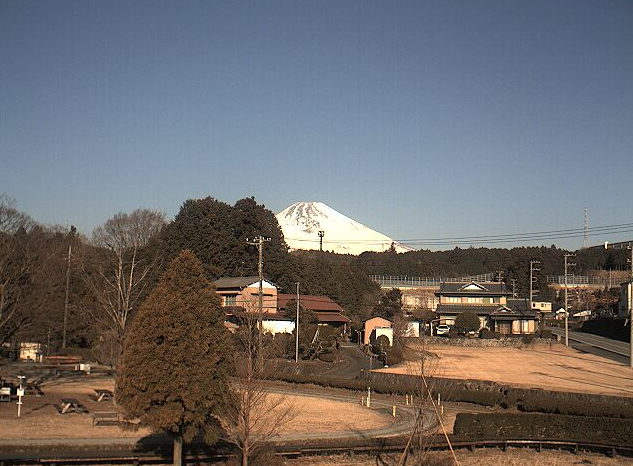 日本庭園鉄道から富士山