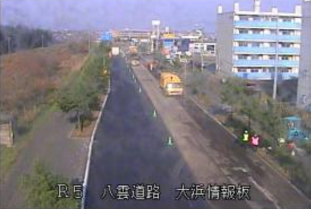 長万部町大浜情報板から国道5号(八雲道路)