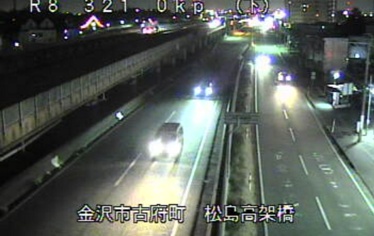 国道8号松島下りライブカメラは、石川県金沢市松島町の松島下り(松島高架橋)に設置された国道8号が見えるライブカメラです。
