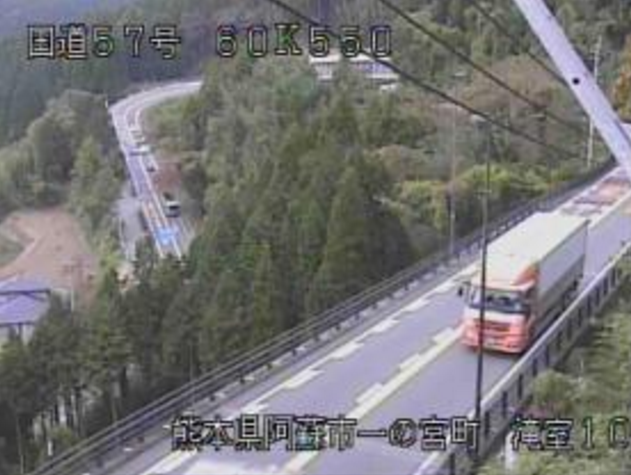 滝室から国道57号