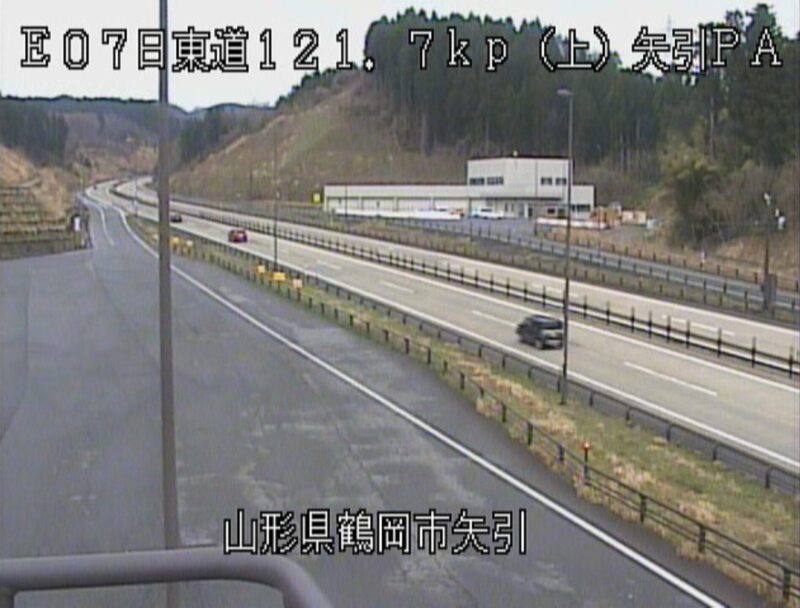 日本海東北自動車道矢引パーキングエリアライブカメラ(山形県鶴岡市大広)