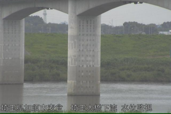 利根川埼玉大橋下流水位監視ライブカメラは、埼玉県加須市麦倉の埼玉大橋下流に設置された利根川が見えるライブカメラです。