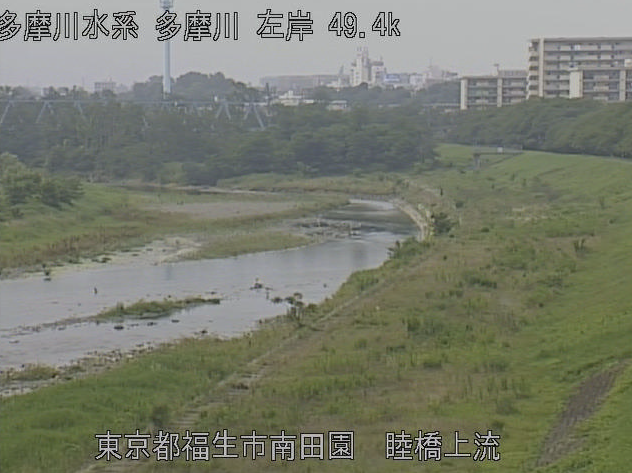 多摩川睦橋上流ライブカメラは、東京都福生市南田園の睦橋上流に設置された多摩川が見えるライブカメラです。