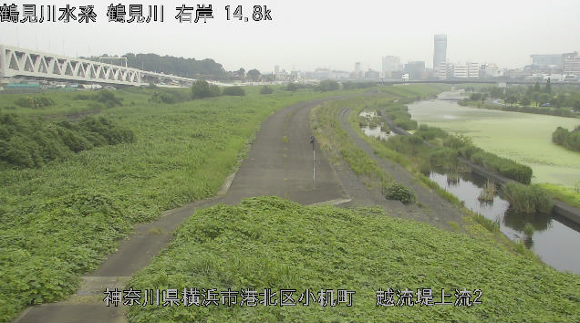 神奈川県横浜市港北区の鶴見川多目的遊水地に設置された鶴見川が見えるライブカメラです。