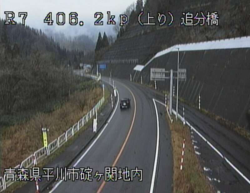 国道7号追分橋ライブカメラ(青森県平川市碇ヶ関西碇ヶ関山)