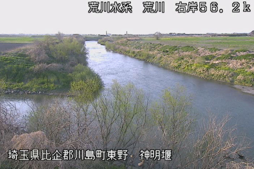 市野川神明堰ライブカメラ(埼玉県川島町東野)