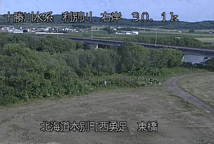 利別川東橋観測所ライブカメラは、北海道本別町勇足の東橋観測所に設置された利別川が見えるライブカメラです。