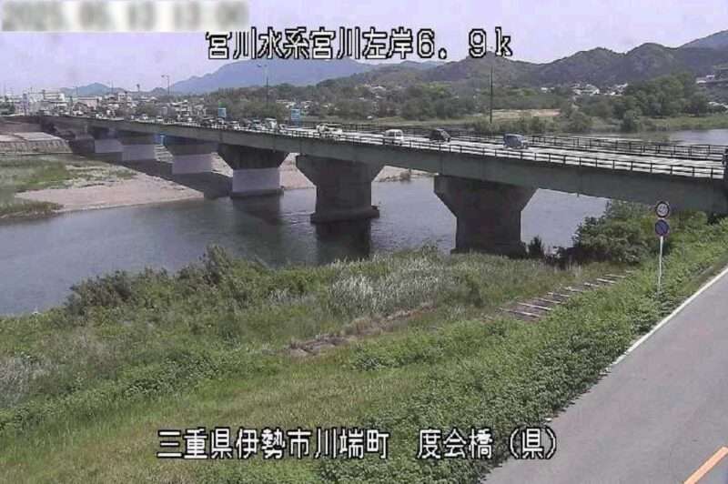 宮川度会橋水位観測所ライブカメラ(三重県伊勢市小俣町宮前)