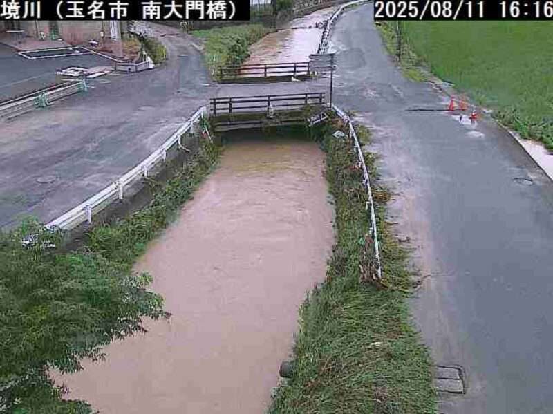 境川南大門橋ライブカメラ(熊本県玉名市築地)2025年8月11日16時16分