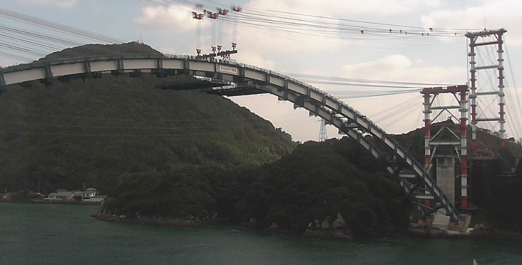 新天門橋工事進捗ライブカメラ(熊本県上天草市大矢野町)