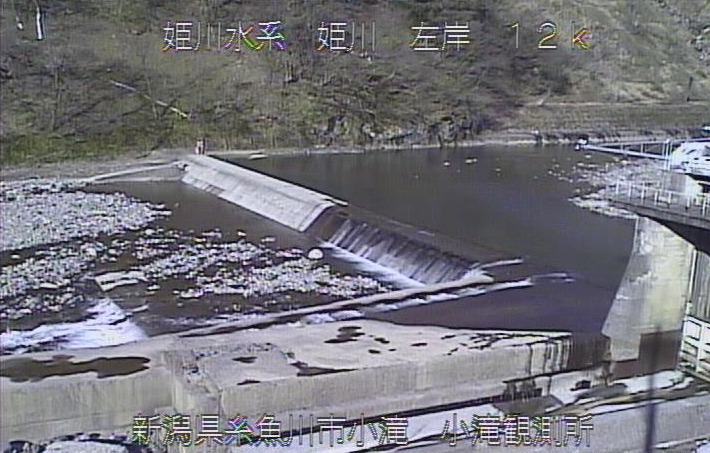 姫川小滝水位観測所水位標ライブカメラ(新潟県糸魚川市小滝)