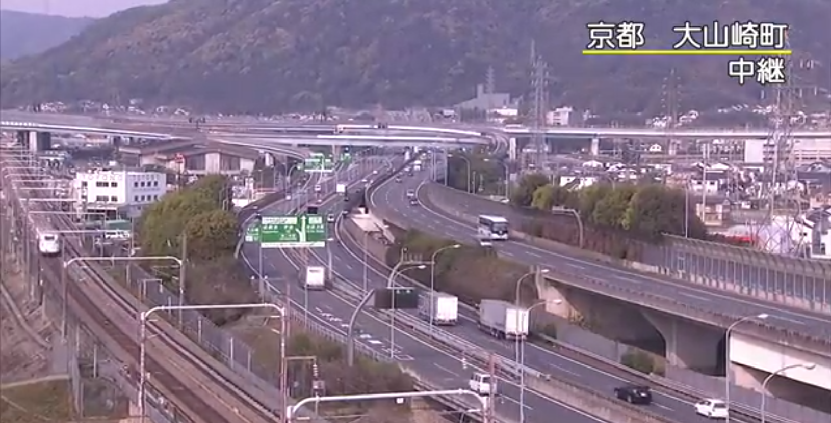 NHK名神高速道路大山崎町付近ライブカメラ(京都府大山崎町)