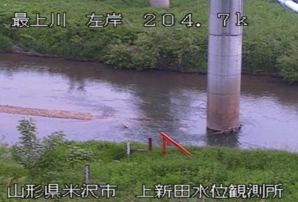 最上川上新田水位観測所ライブカメラ(山形県米沢市中田町)