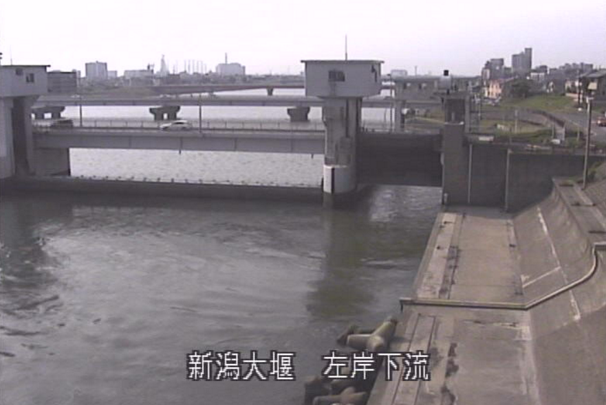 信濃川新潟大堰ライブカメラ(新潟県新潟市西区)