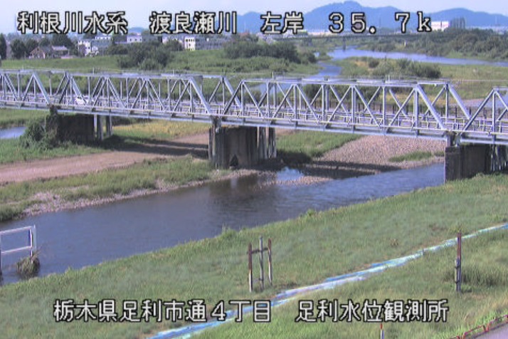 渡良瀬川足利水位観測所ライブカメラ(栃木県足利市通)