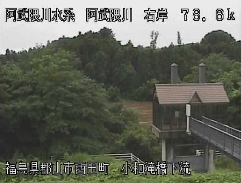 阿武隈川小和滝橋下流ライブカメラ(福島県郡山市西田町)