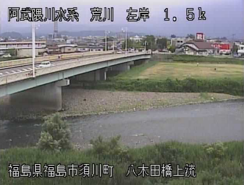 荒川八木田橋上流ライブカメラ(福島県福島市須川町)