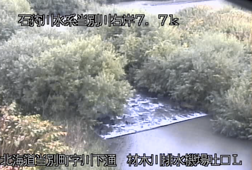 当別川材木川水門吐口左ライブカメラ(北海道当別町川下)