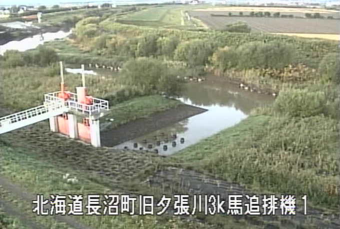旧夕張川馬追運河排水機場ライブカメラ(北海道長沼町西9線南)