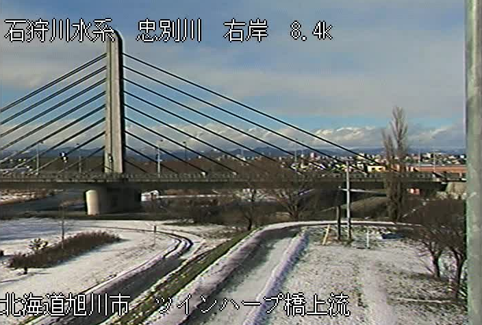 忠別川ツインハープ橋ライブカメラ(北海道旭川市東光)