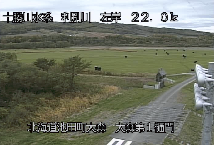 利別川大森第1樋門ライブカメラ(北海道池田町大森)
