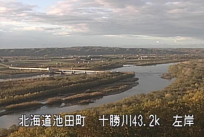 十勝川千代田新水路全景ライブカメラ(北海道池田町千代田)