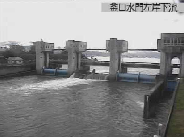 諏訪湖釜口水門左岸下流ライブカメラ(長野県岡谷市湊)