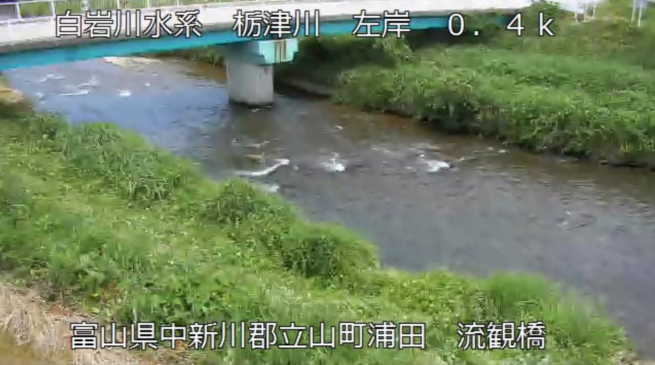栃津川流観橋ライブカメラ(富山県立山町浦田)