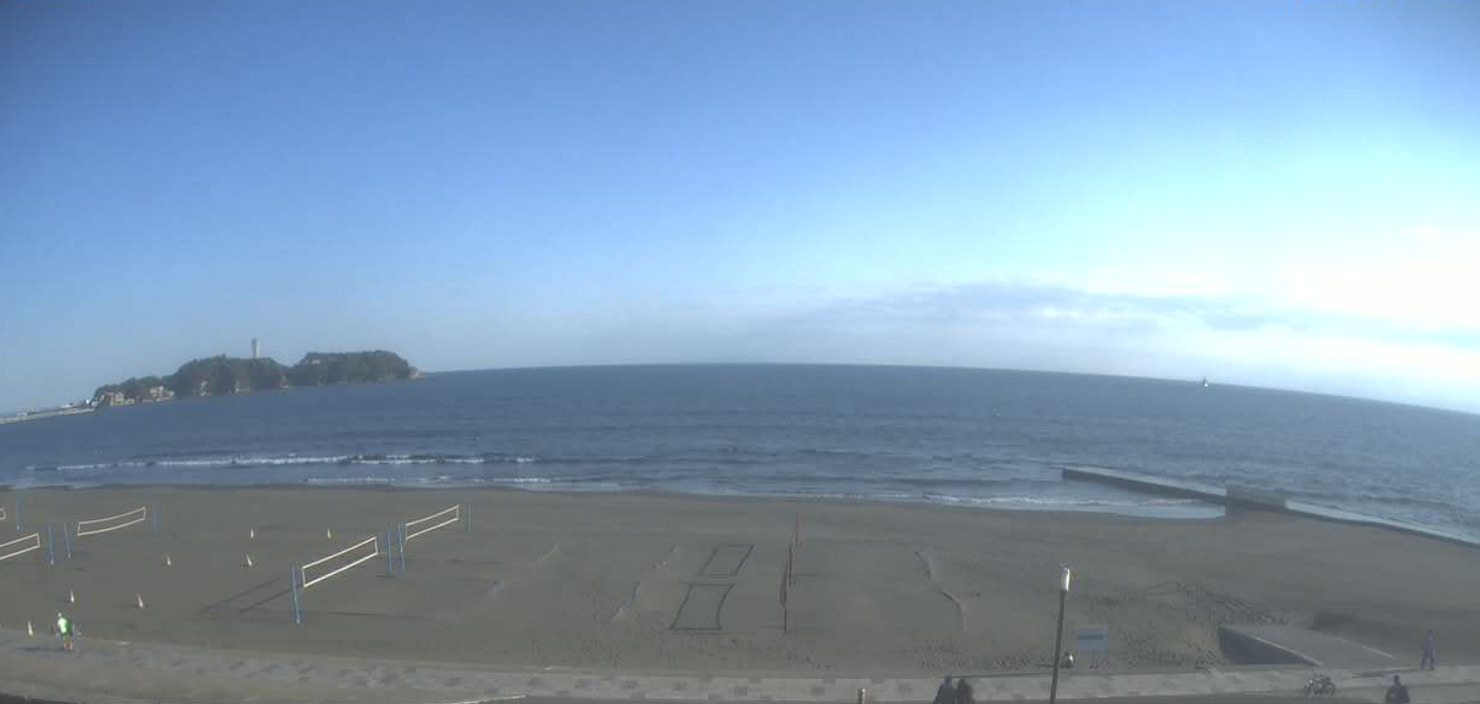 藤沢海岸津波監視ライブカメラ(神奈川県藤沢市鵠沼海岸)
