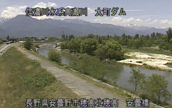 高瀬川安曇橋ライブカメラ(長野県安曇野市穂高北穂高)