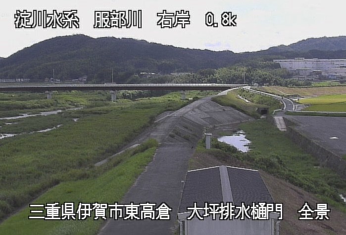 服部川大坪排水樋門ライブカメラ(三重県伊賀市東高倉)