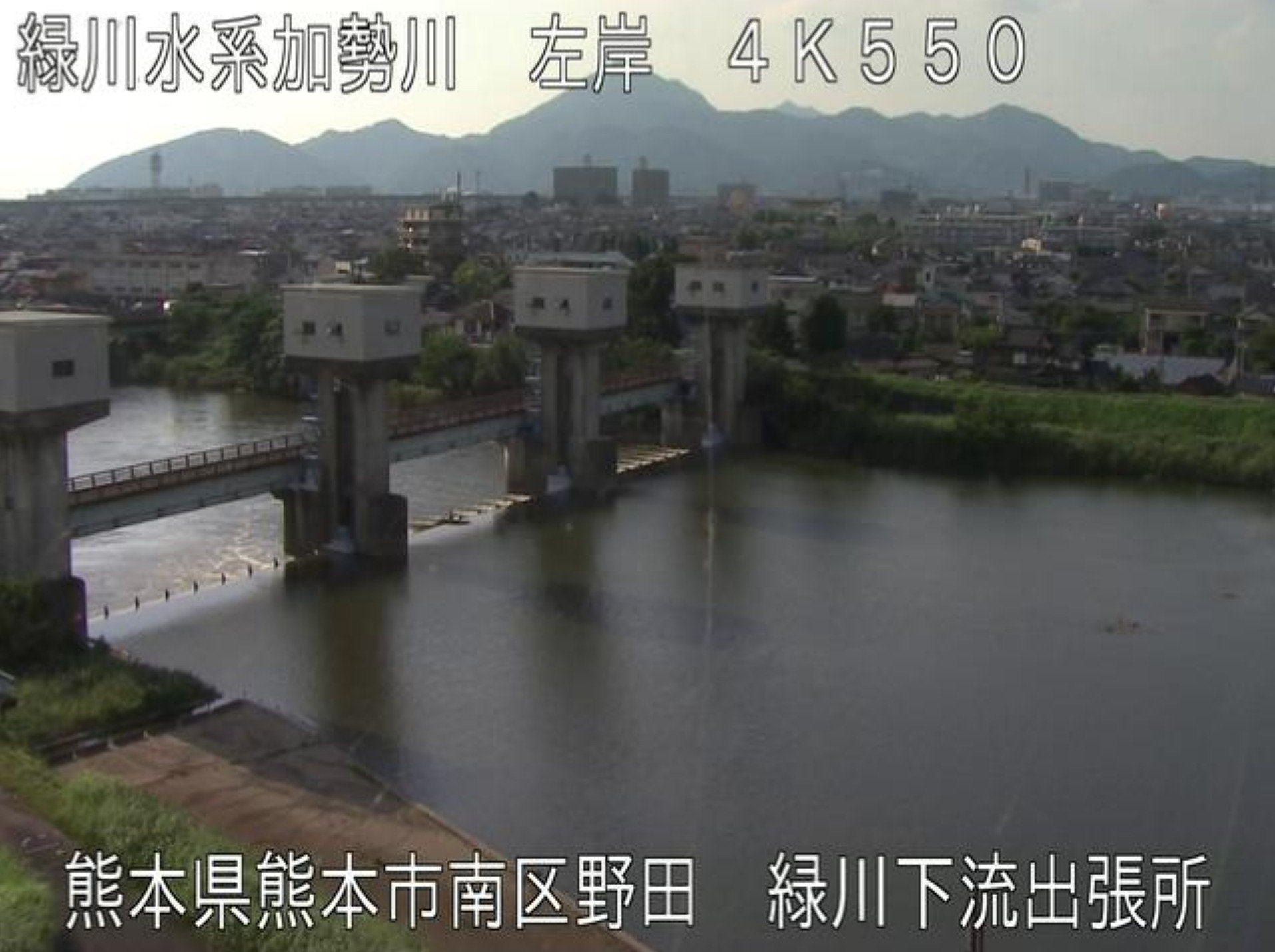 加勢川犬淵第4樋管ライブカメラ(熊本県嘉島町犬淵)