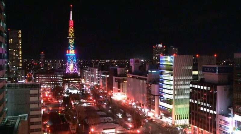 TVH札幌上空天気ライブカメラ(北海道札幌市中央区) 2026年3月13日 嵐メンバーカラー