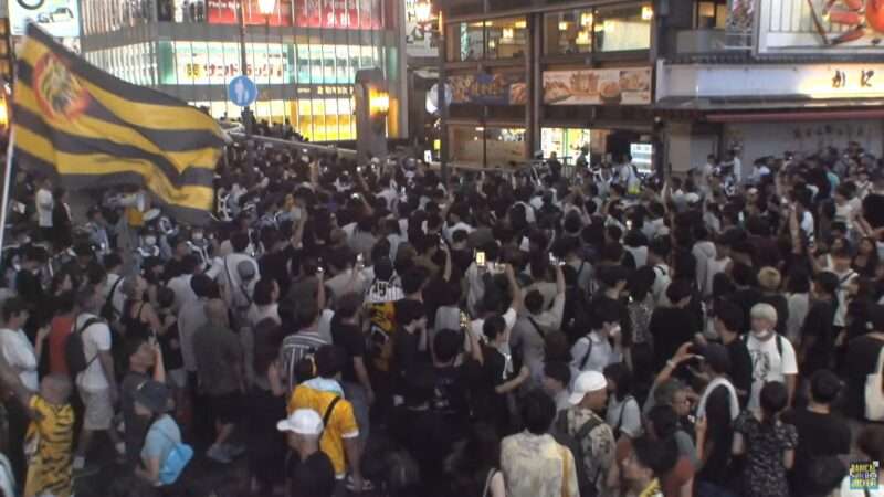 大阪道頓堀ライブカメラ(大阪府大阪市中央区) 2025年9月7日 阪神タイガースが2年ぶり7回目のセリーグ優勝