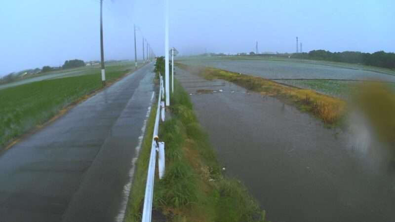 新堀川上谷堀橋ライブカメラ(群馬県邑楽町篠塚) 2025年7月10日17時41分 増水時