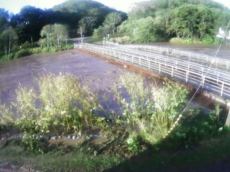 厚内川1.0KPライブカメラ(北海道浦幌町厚内) 2025年9月21日6時17分 大雨河川増水時 氾濫危険水位