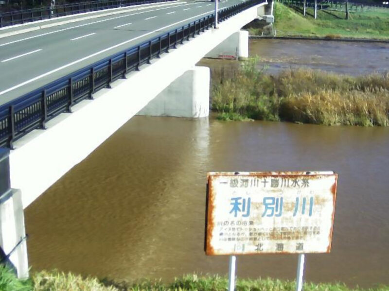 利別川19.7KPライブカメラ　2021年11月10日 氾濫危険水位時