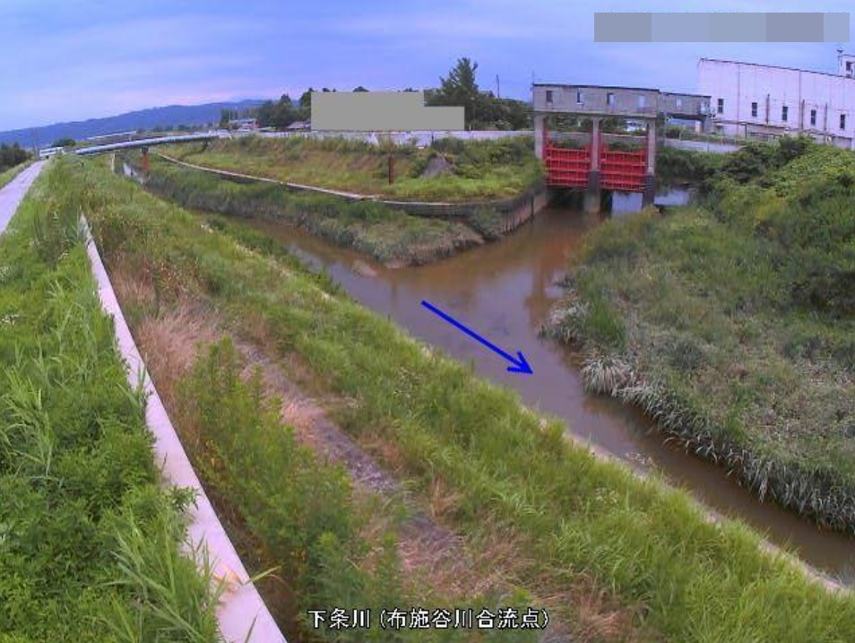下条川布施谷川合流点ライブカメラ(新潟県加茂市天神林)