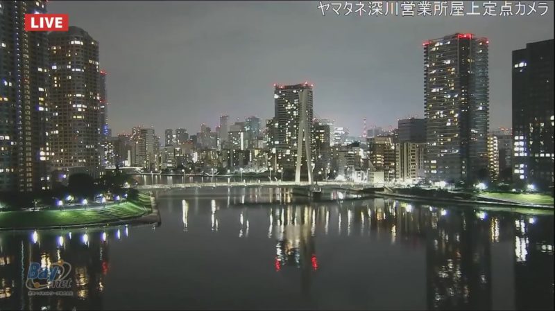 ヤマタネ深川営業所隅田川ライブカメラ(東京都江東区越中島)