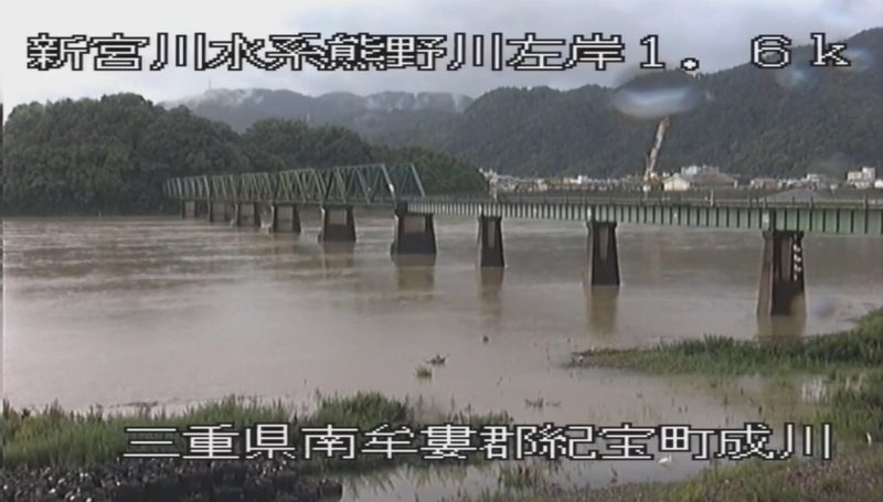 近畿地方整備局熊野川成川ライブカメラ(三重県紀宝町成川)