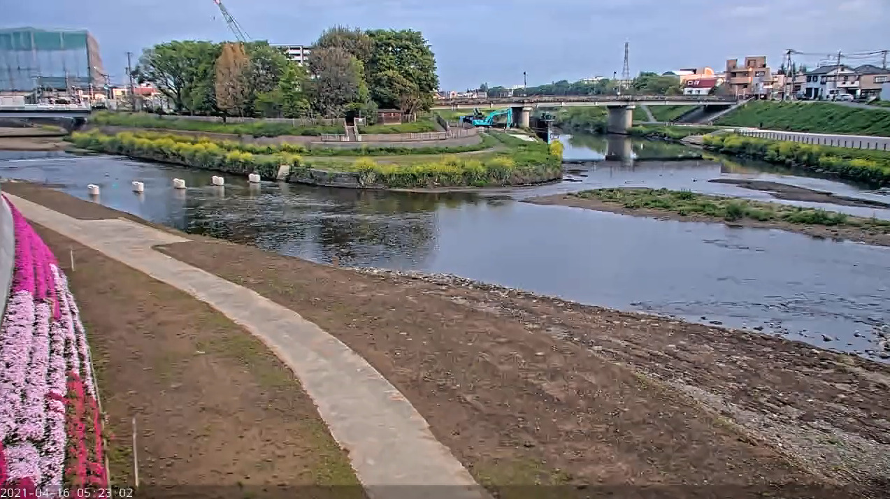 新河岸川柳瀬川合流地点ライブカメラ(埼玉県志木市本町)