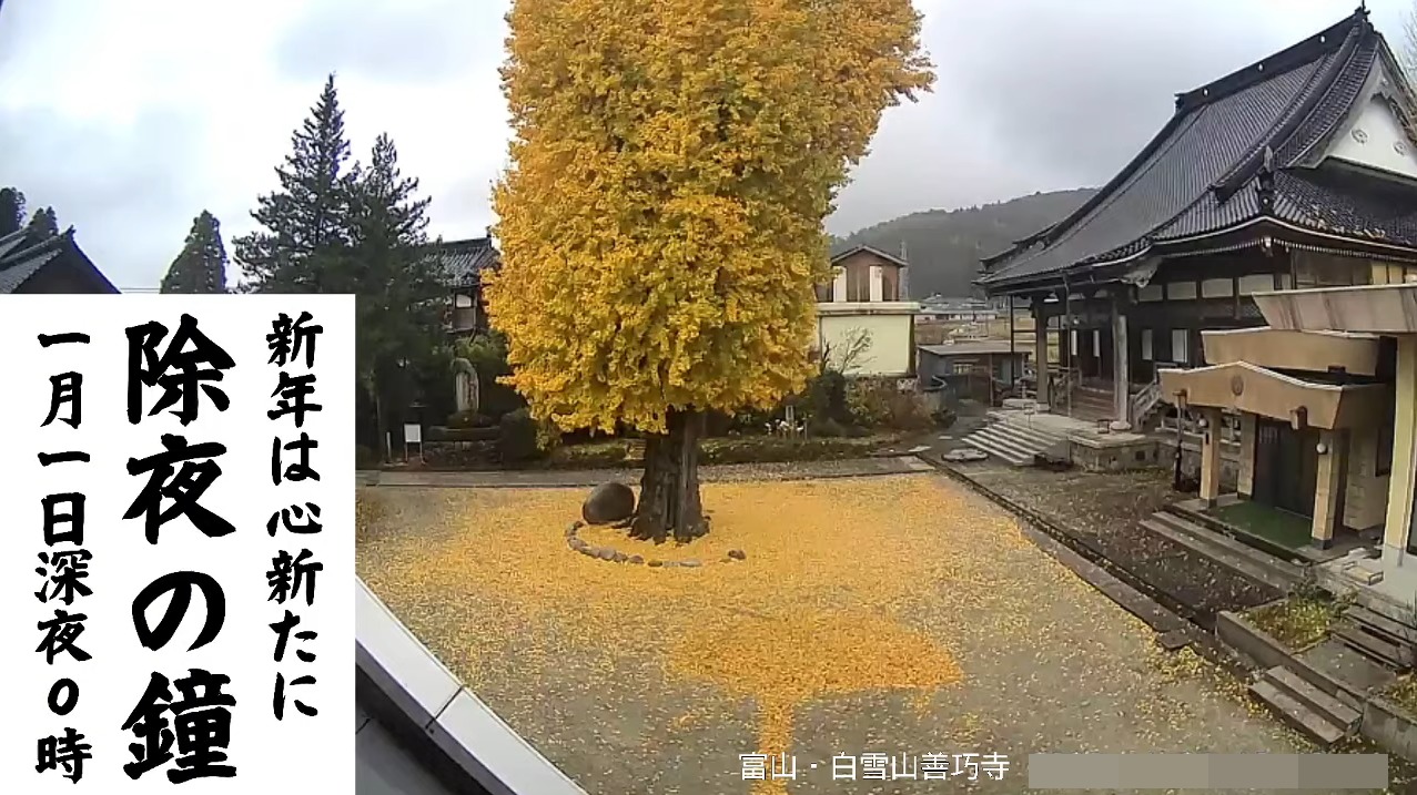 白雪山善巧寺ライブカメラ(富山県黒部市宇奈月町浦山)