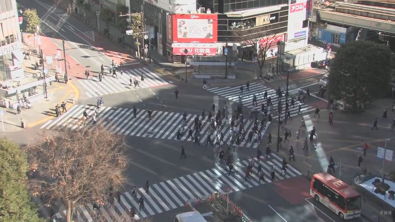 FNN渋谷スクランブル交差点ライブカメラ(東京都渋谷区道玄坂)