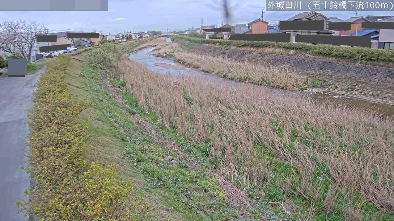 外城田川五十鈴橋下流ライブカメラ(三重県伊勢市小俣町相合)
