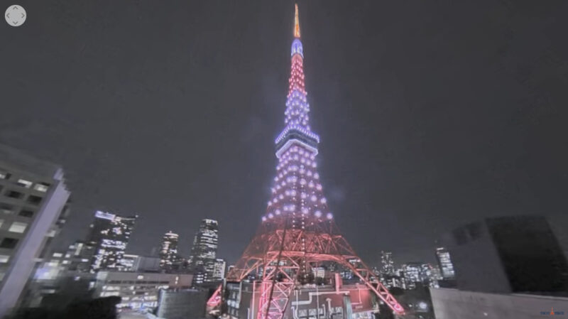 東京タワーライトアップライブカメラ　北京パラリンピック開会式 日本選手・選手団応援ライトアップ